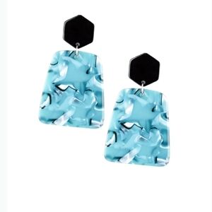 Majestic Mariner Blue Post Earrings Acrylic   Fashion Jewerly Paparazzi